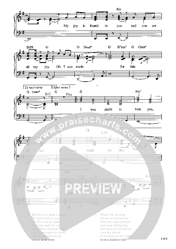 Oh I Was Made For This Piano/Vocal (Graham Kendrick)