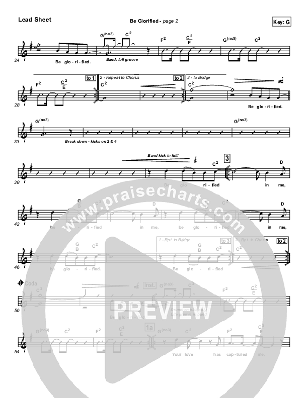 Be Glorified Lead Sheet (Chris Tomlin)