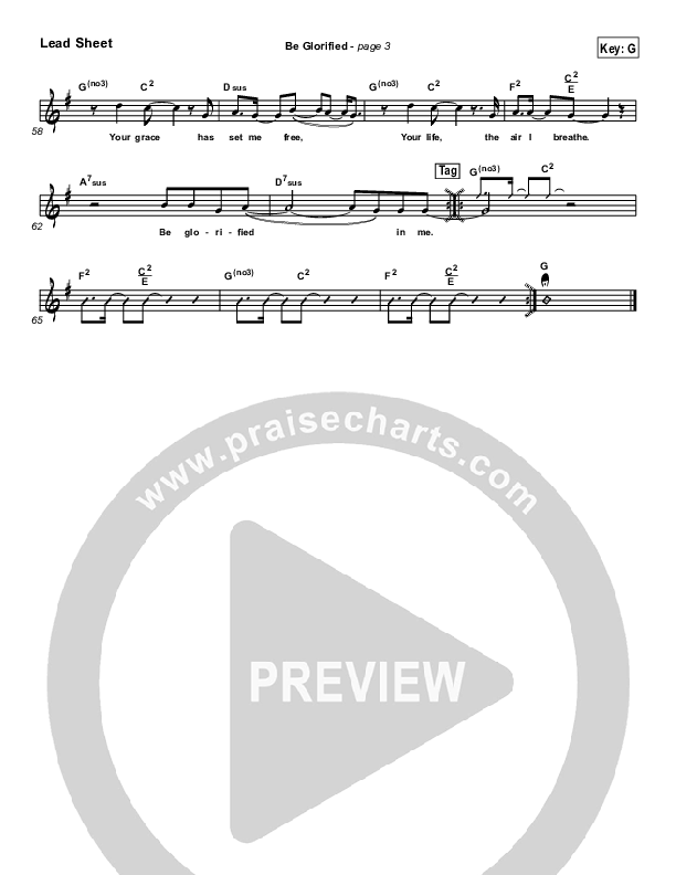 Be Glorified Lead Sheet (Chris Tomlin)