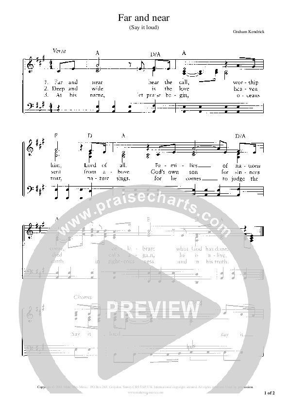 Say It Loud Piano/Vocal (Graham Kendrick)