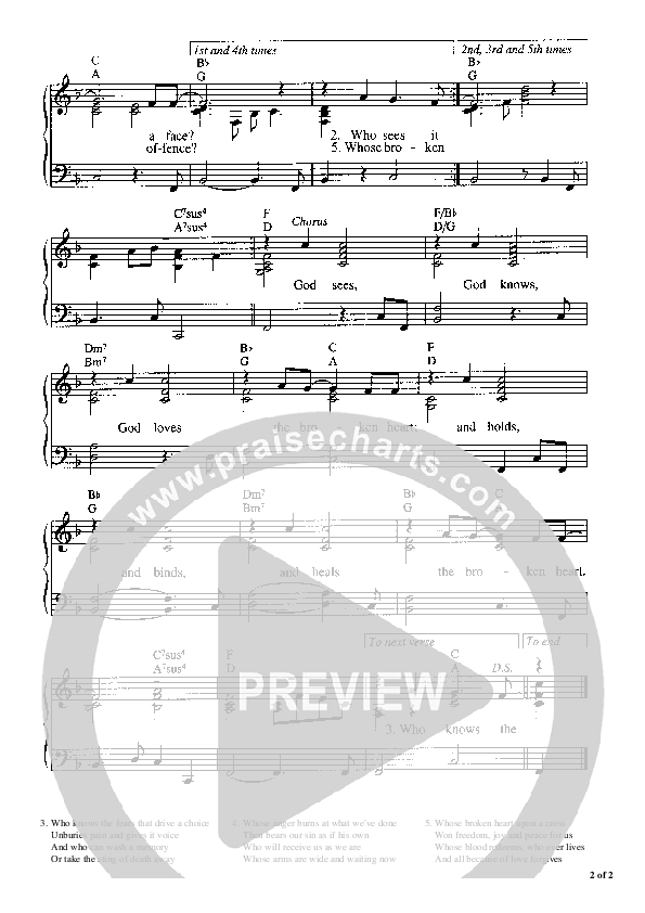 Who Sees It All Piano/Vocal (Graham Kendrick)