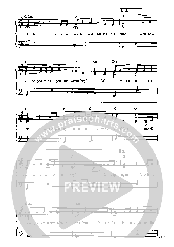 How Much Do You Think You Are Worth Piano/Vocal (Graham Kendrick)