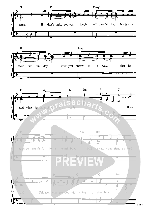 How Much Do You Think You Are Worth Piano/Vocal (Graham Kendrick)