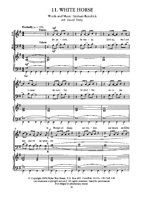 White Horse Piano/Vocal (Graham Kendrick)