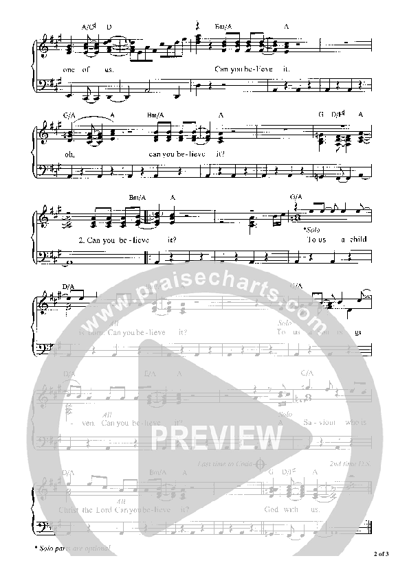 Can You Believe It Piano/Vocal (Graham Kendrick)