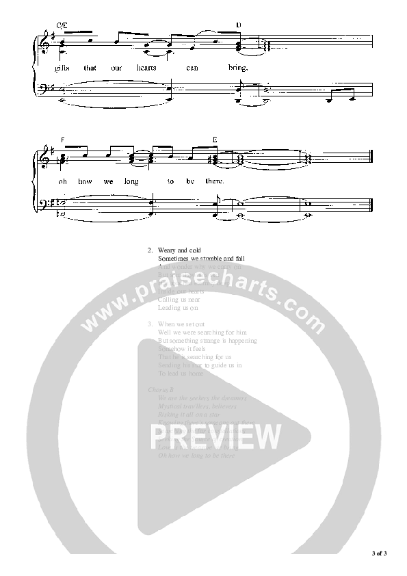 Stars In Our Eyes (Seekers And Dreamers) Piano/Vocal (Graham Kendrick)