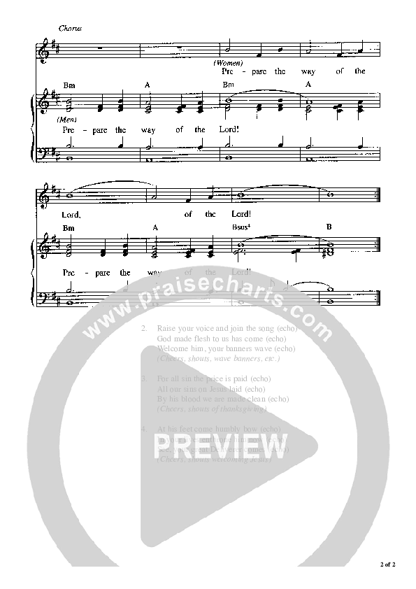 Prepare The Way Piano/Vocal (Graham Kendrick)