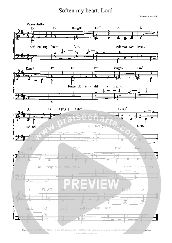 Soften My Heart Lord Piano/Vocal (Graham Kendrick)