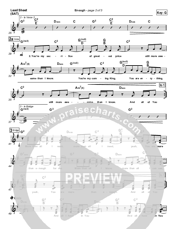 Enough Lead Sheet (SAT) (Chris Tomlin / Passion)