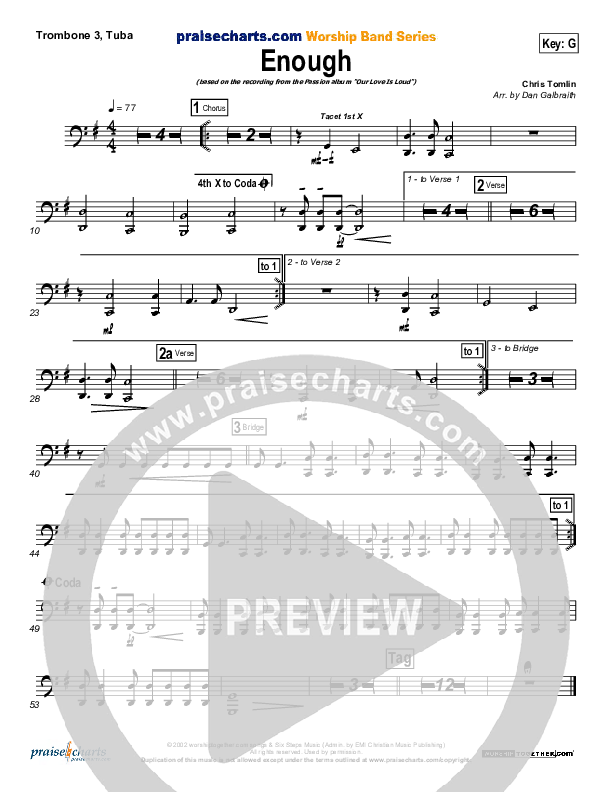 Enough Trombone 3/Tuba (Chris Tomlin / Passion)