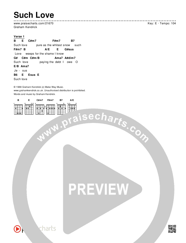 Such Love Chords & Lyrics (Graham Kendrick)