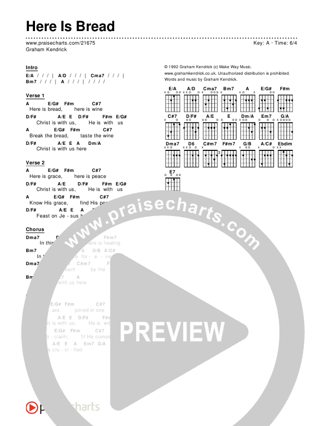 Here Is Bread Chords & Lyrics (Graham Kendrick)