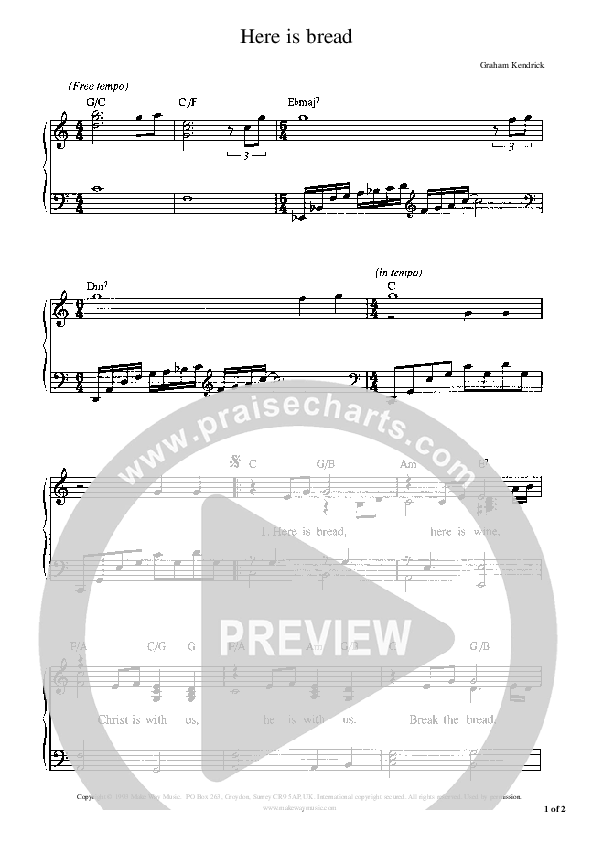 Here Is Bread Piano/Vocal (Graham Kendrick)