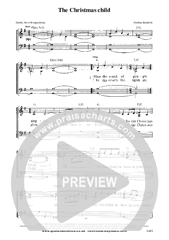 The Christmas Child Piano/Vocal (Graham Kendrick)