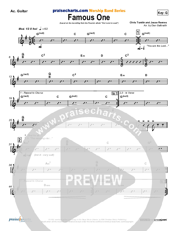 Famous One Acoustic Guitar (Chris Tomlin / Passion)