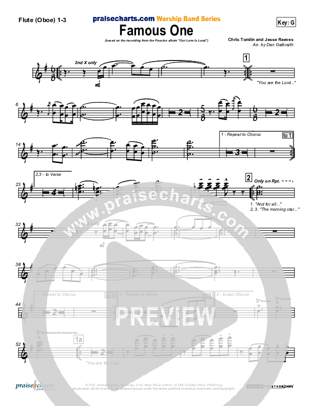 Famous One Flute/Oboe 1/2/3 (Chris Tomlin / Passion)