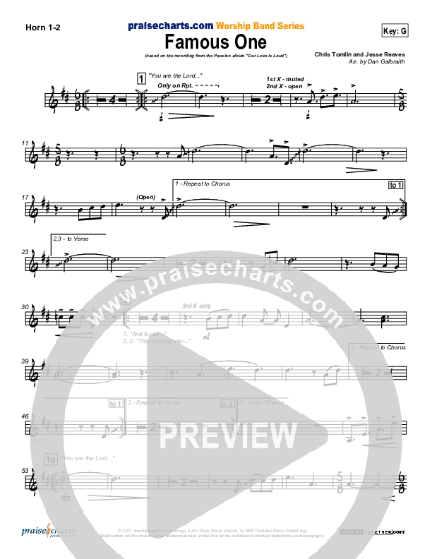 Famous One French Horn 1/2 (Chris Tomlin / Passion)