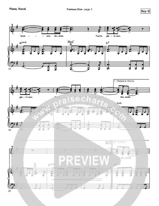 Famous One Piano/Vocal & Lead (Chris Tomlin / Passion)