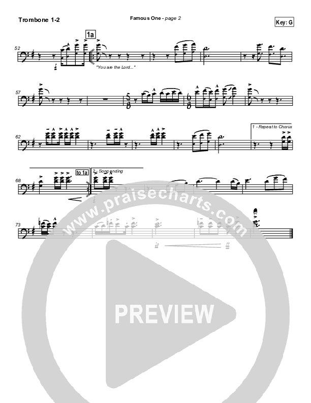 Famous One Trombone 1/2 (Chris Tomlin / Passion)