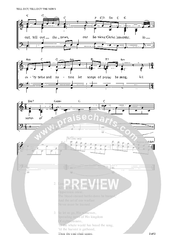 Tell Out Tell Out The News Lead Sheet (SAT) (Graham Kendrick)