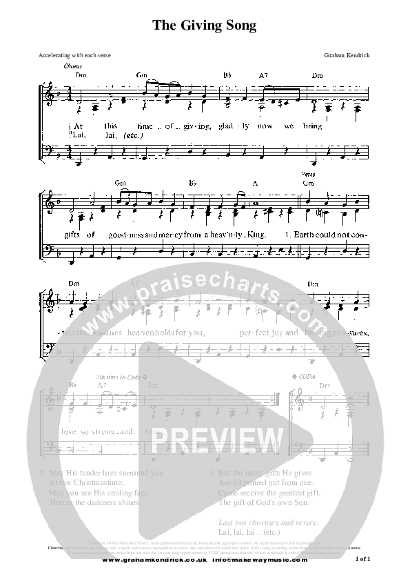 The Giving Song Piano/Vocal (Graham Kendrick)