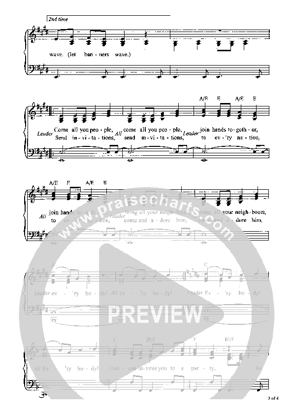 Heaven Invites You To A Party Piano/Vocal (Graham Kendrick)