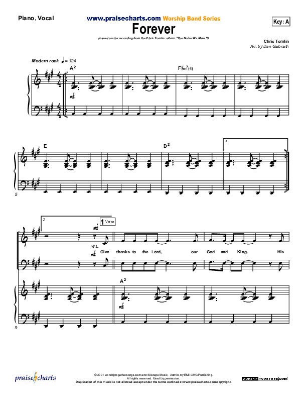 Forever Piano/Vocal (SATB) (Chris Tomlin)