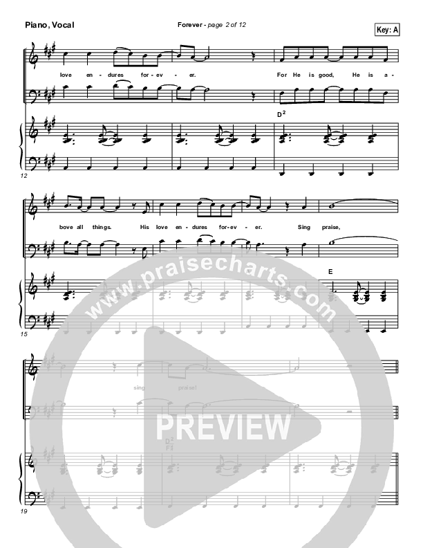 Forever Piano/Vocal (SATB) (Chris Tomlin)