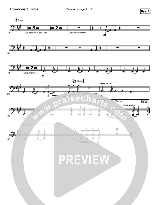 Forever Trombone 3/Tuba (Chris Tomlin)