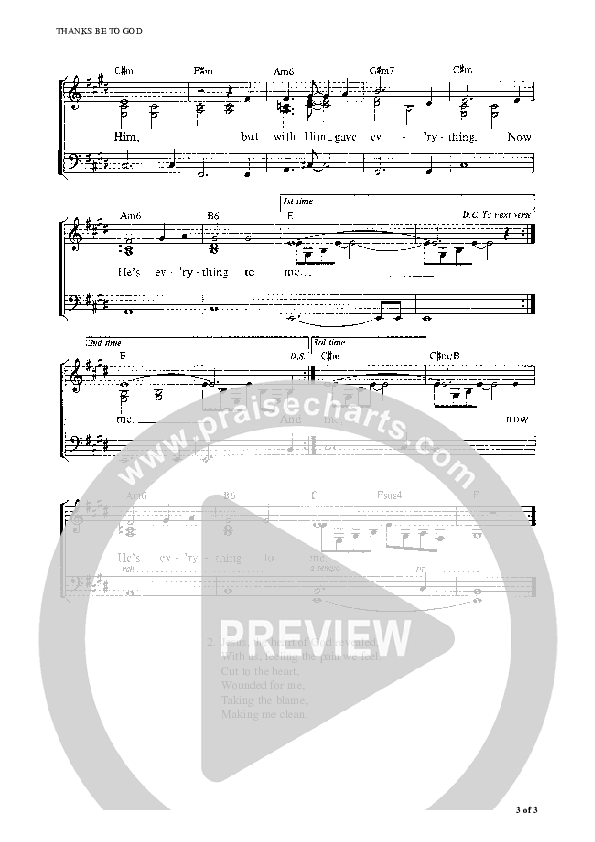 Thanks Be To God Piano/Vocal (Graham Kendrick)