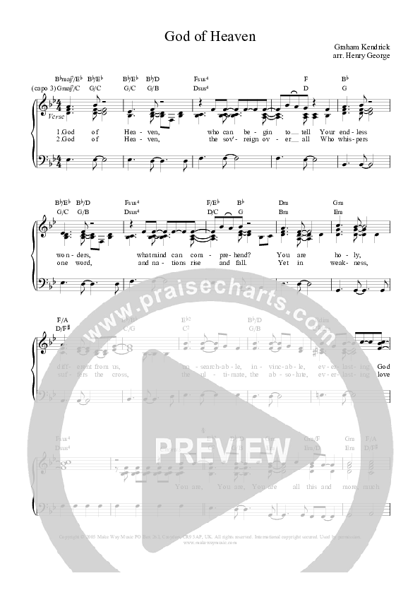 God Of Heaven Piano/Vocal (Graham Kendrick)