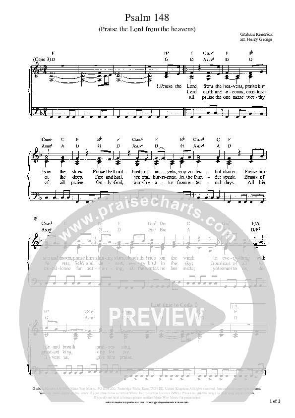 Psalm 148 Piano/Vocal (Graham Kendrick)