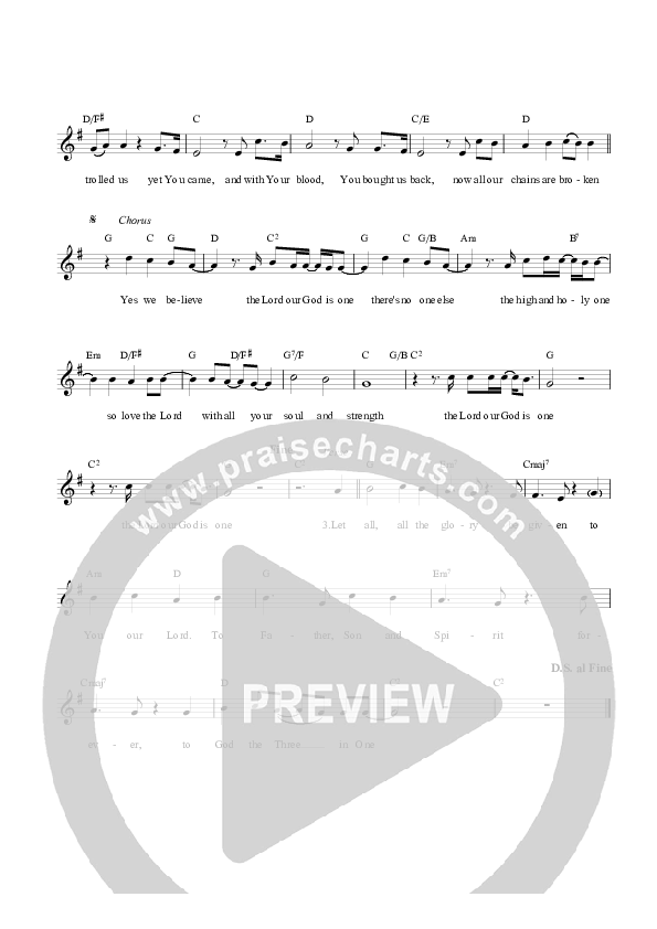 The Lord Our God Is One Piano/Vocal (Graham Kendrick)