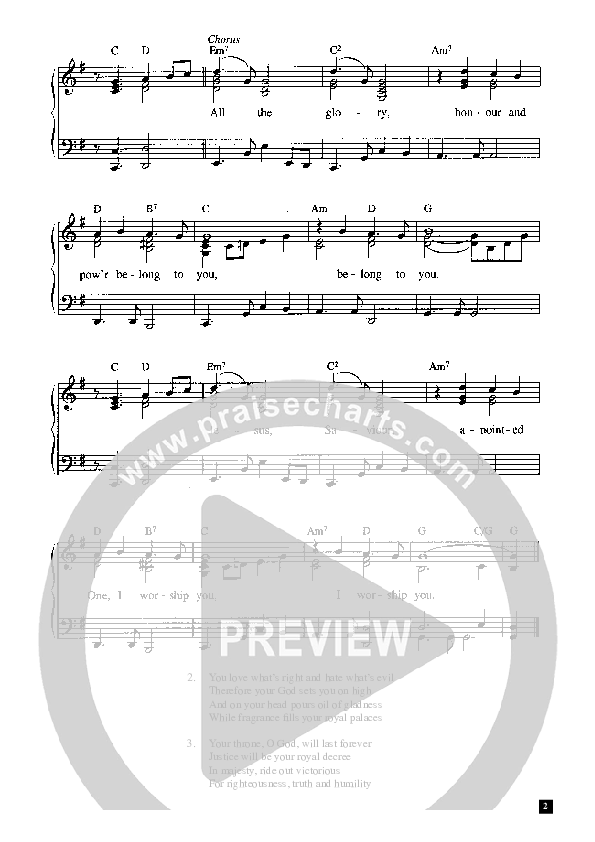 My Heart Is Full Of Admiration (All The Glory) Piano/Vocal (Graham Kendrick)