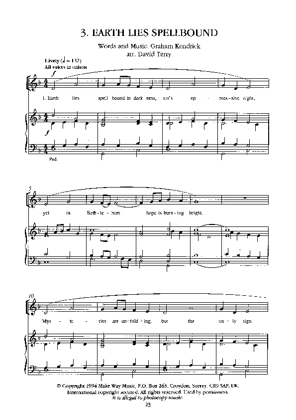 Earth Lies Spellbound Piano/Vocal (Graham Kendrick)