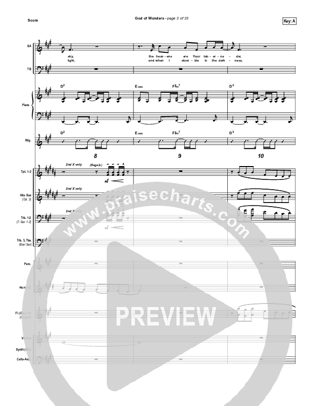 God Of Wonders Conductor's Score (Paul Baloche)