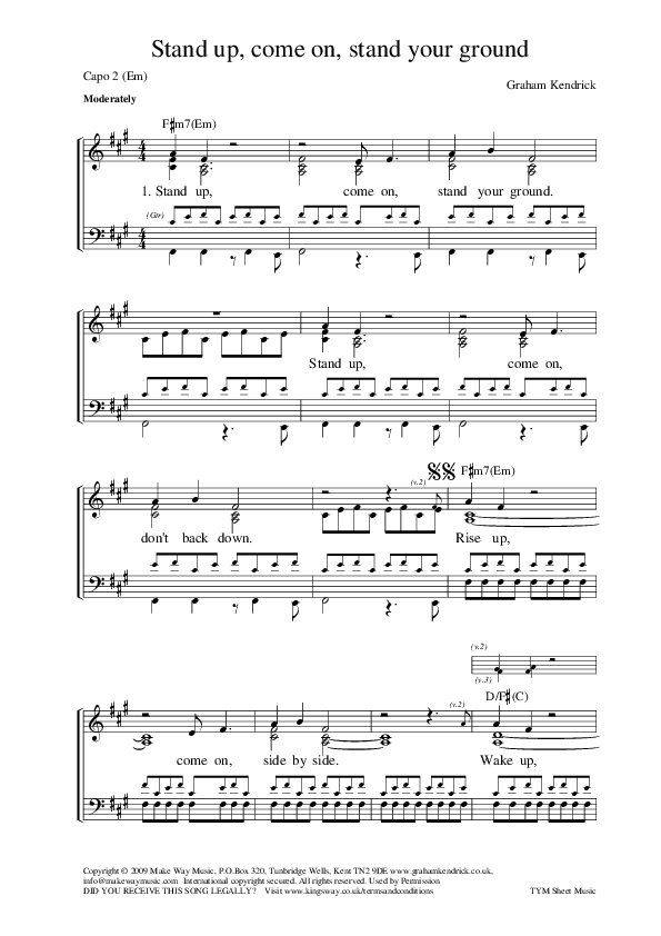 Stand Up Sheet Music PDF (Graham Kendrick) PraiseCharts