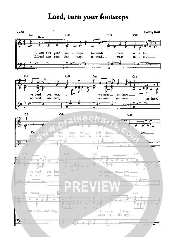 Lord Turn Your Footsteps Piano/Vocal (Graham Kendrick)