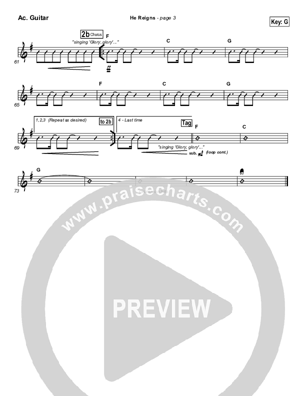 He Reigns Acoustic Guitar (Newsboys)