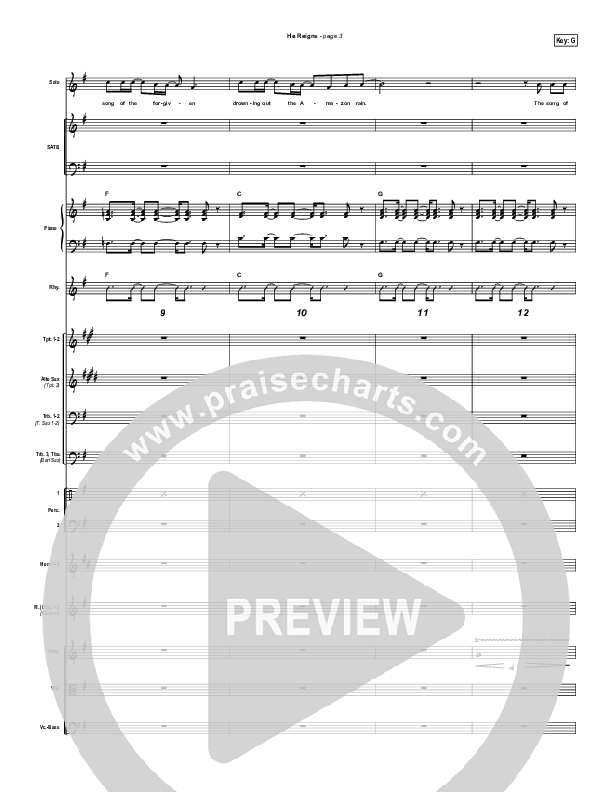 He Reigns Conductor's Score (Newsboys)