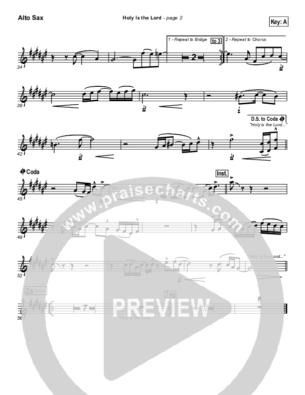 Holy Is The Lord Alto Sax (Chris Tomlin / Passion)