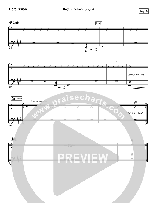 Holy Is The Lord Percussion (Chris Tomlin / Passion)