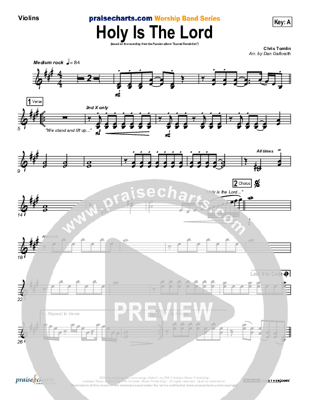 Holy Is The Lord Violins (Chris Tomlin / Passion)