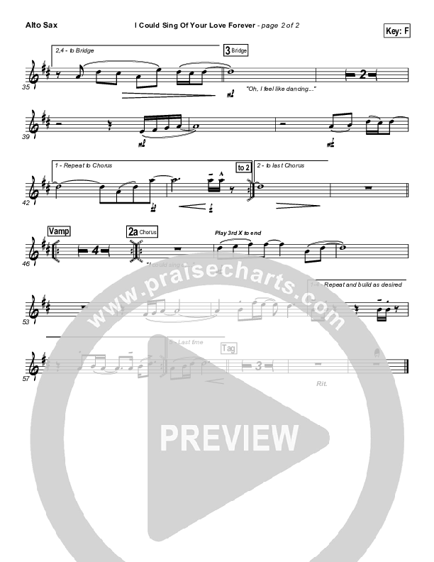 I Could Sing Of Your Love Forever Alto Sax (Delirious / Passion)