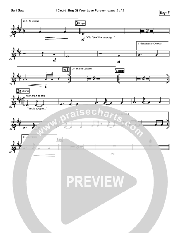 I Could Sing Of Your Love Forever Bari Sax (Delirious / Passion)