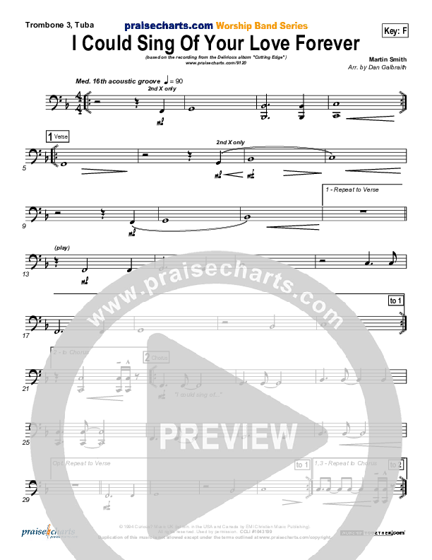 I Could Sing Of Your Love Forever Trombone 3/Tuba (Delirious / Passion)