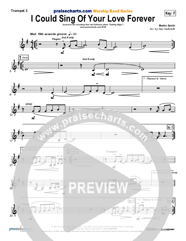 I Could Sing Of Your Love Forever Trumpet 3 (Delirious / Passion)