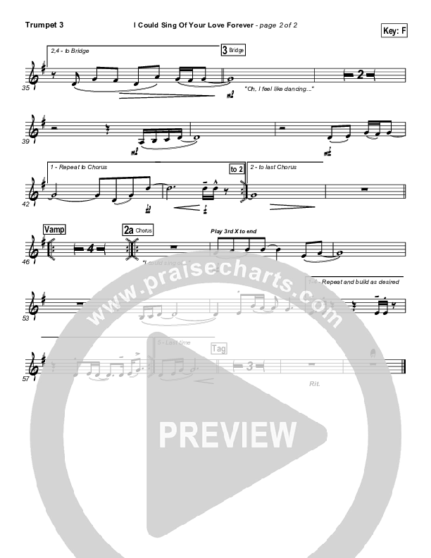 I Could Sing Of Your Love Forever Trumpet 3 (Delirious / Passion)