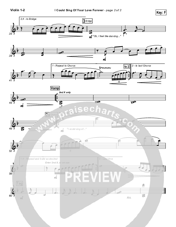 I Could Sing Of Your Love Forever Violin 1/2 (Delirious / Passion)