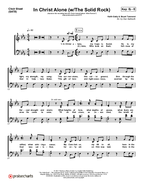 In Christ Alone Choir Sheet (SATB) (Travis Cottrell)